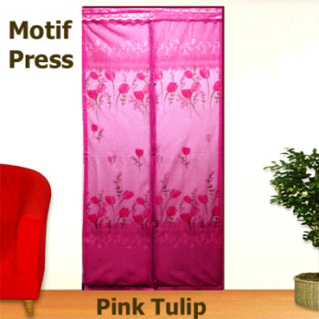 Tirai Pintu Magnet Press Pink Tulip