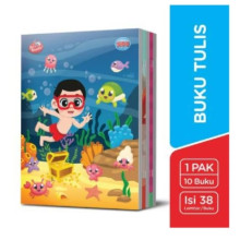 Buku Tulis SIDU 38 Lembar, 1 Pack Isi 10 Buku.