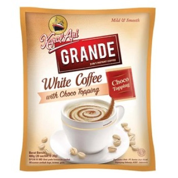 Kapal Api Grande White Coffe With Choco Topping Isi 20 