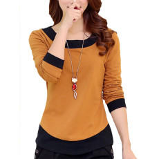 Woman T Shirt Long Sleeved Casual Slim Basic shirt O-neck