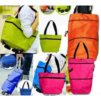 Tas Belanja Lipat Feksibel dengan Roda Trolly