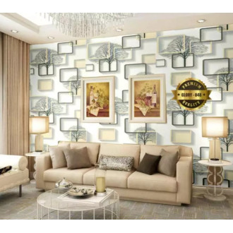 Wallpaper Sticker Dinding Pohon Bingkai