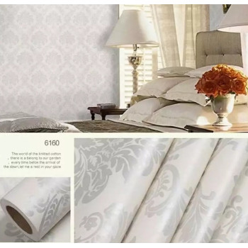 wallpaper dinding batik silver minimalis