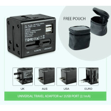 Travel Adaptor with 2 USB Charger