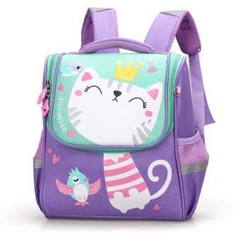Tas sekolah anak ,Tas Ransel Anak Karakter Lucu Unisex Import COLOR PURPLECAT