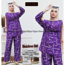 Pakaian wanita Bamboo set - baju tidur ungu
